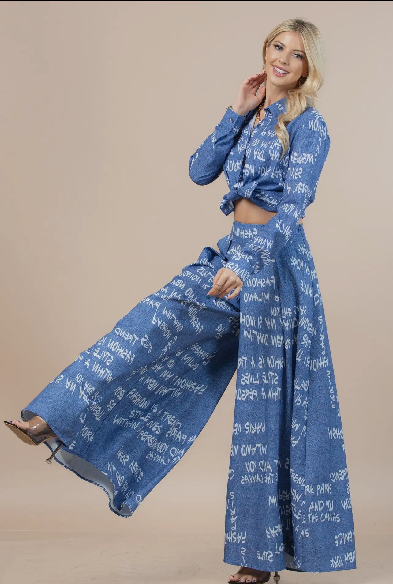 2pc Graffiti Denim Set