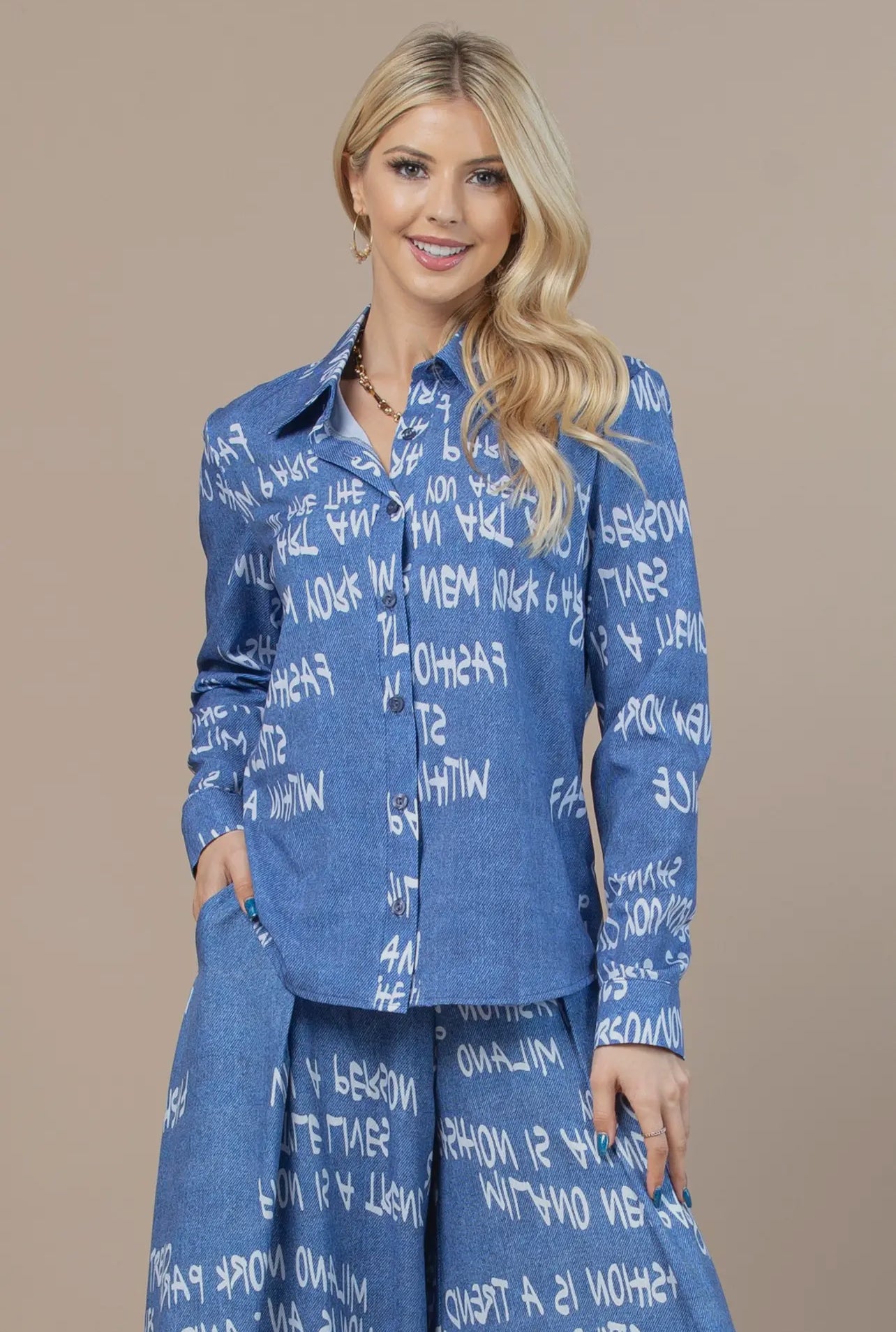 2pc Graffiti Denim Set