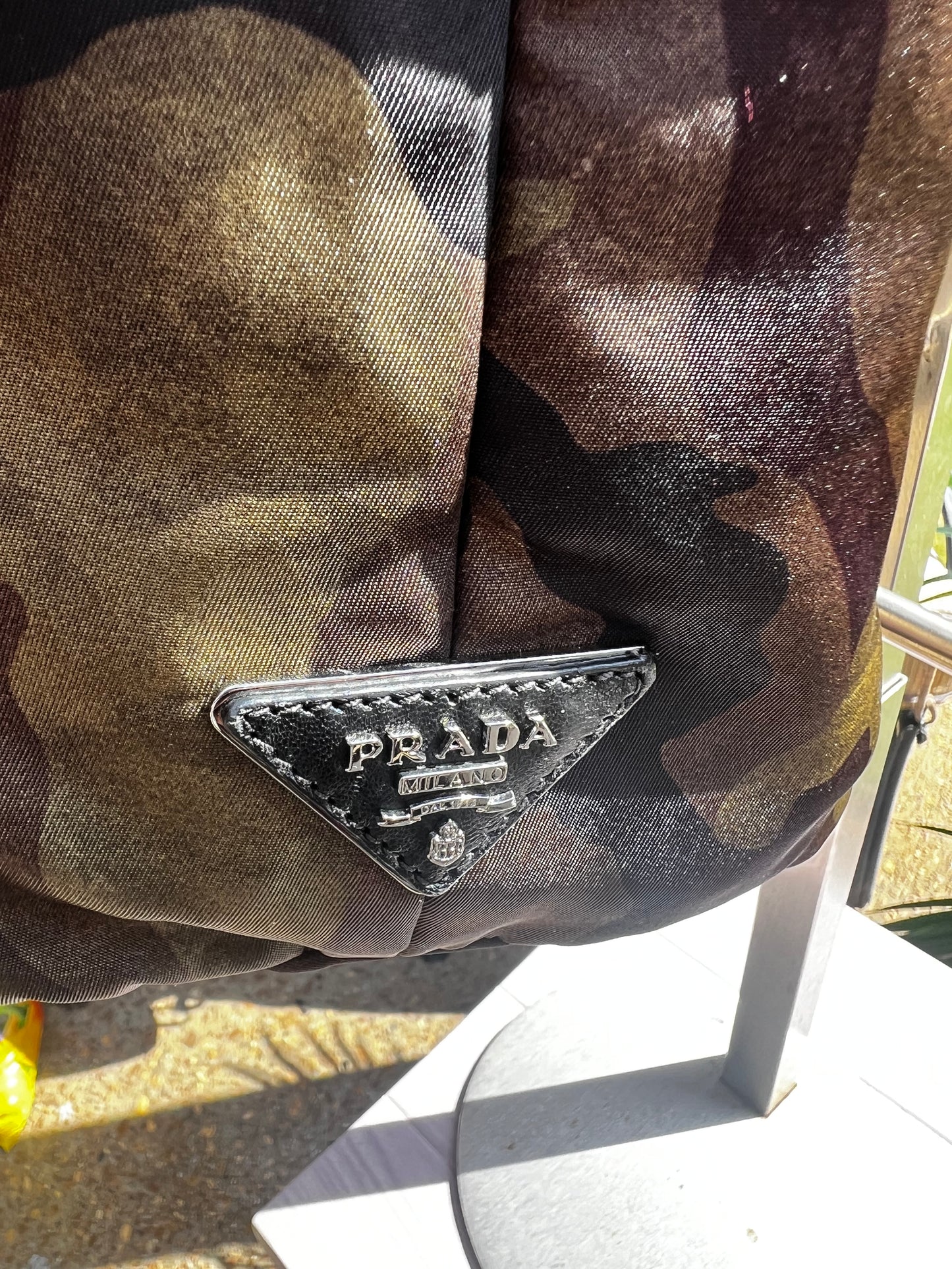 Prada Reversible Camouflage Black Tote
