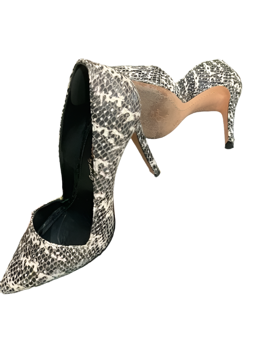 Alice And Olivia Black White Snakeskin Pump Size 8