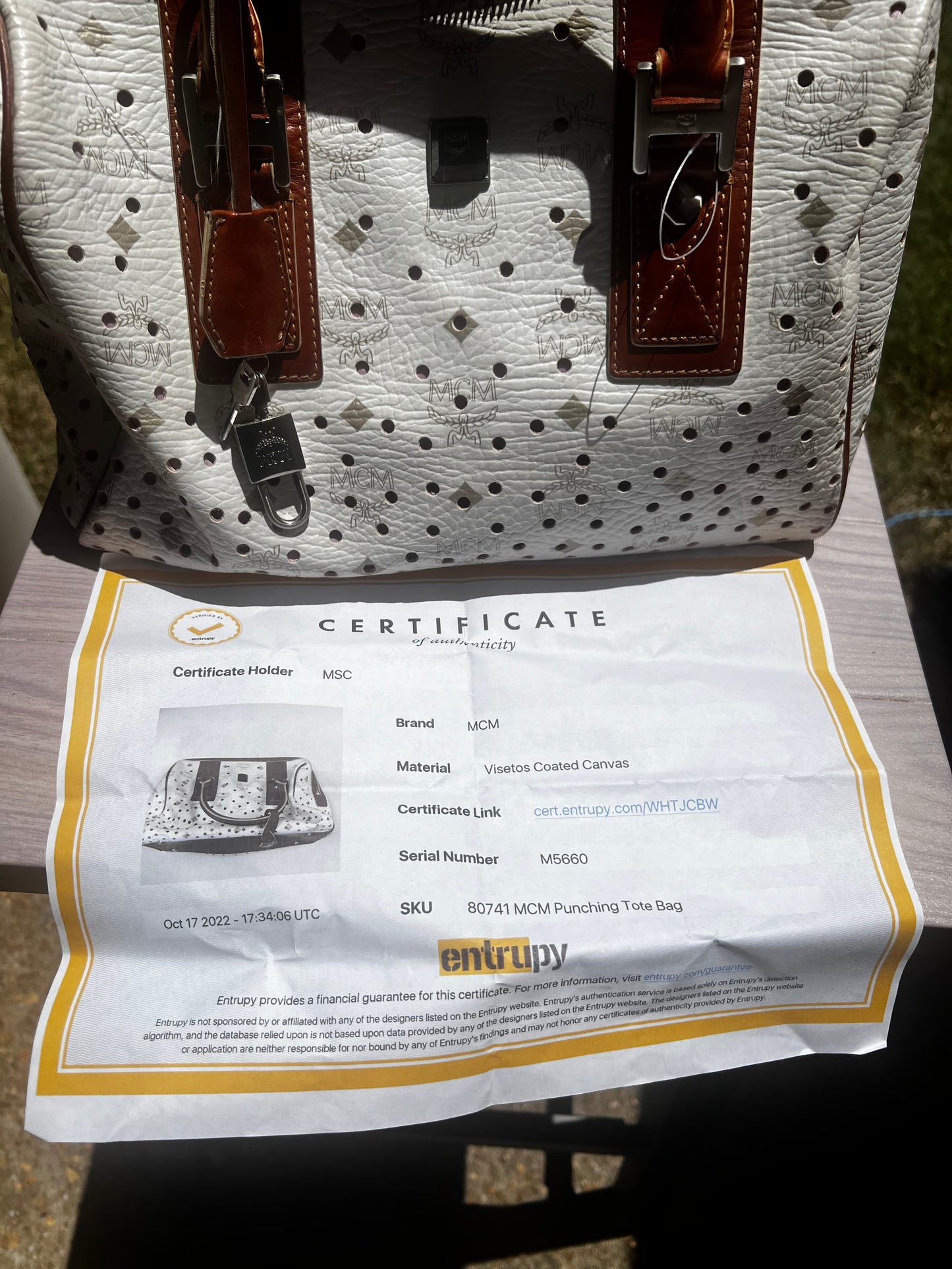 MCM Boston Bag With Lock And Key