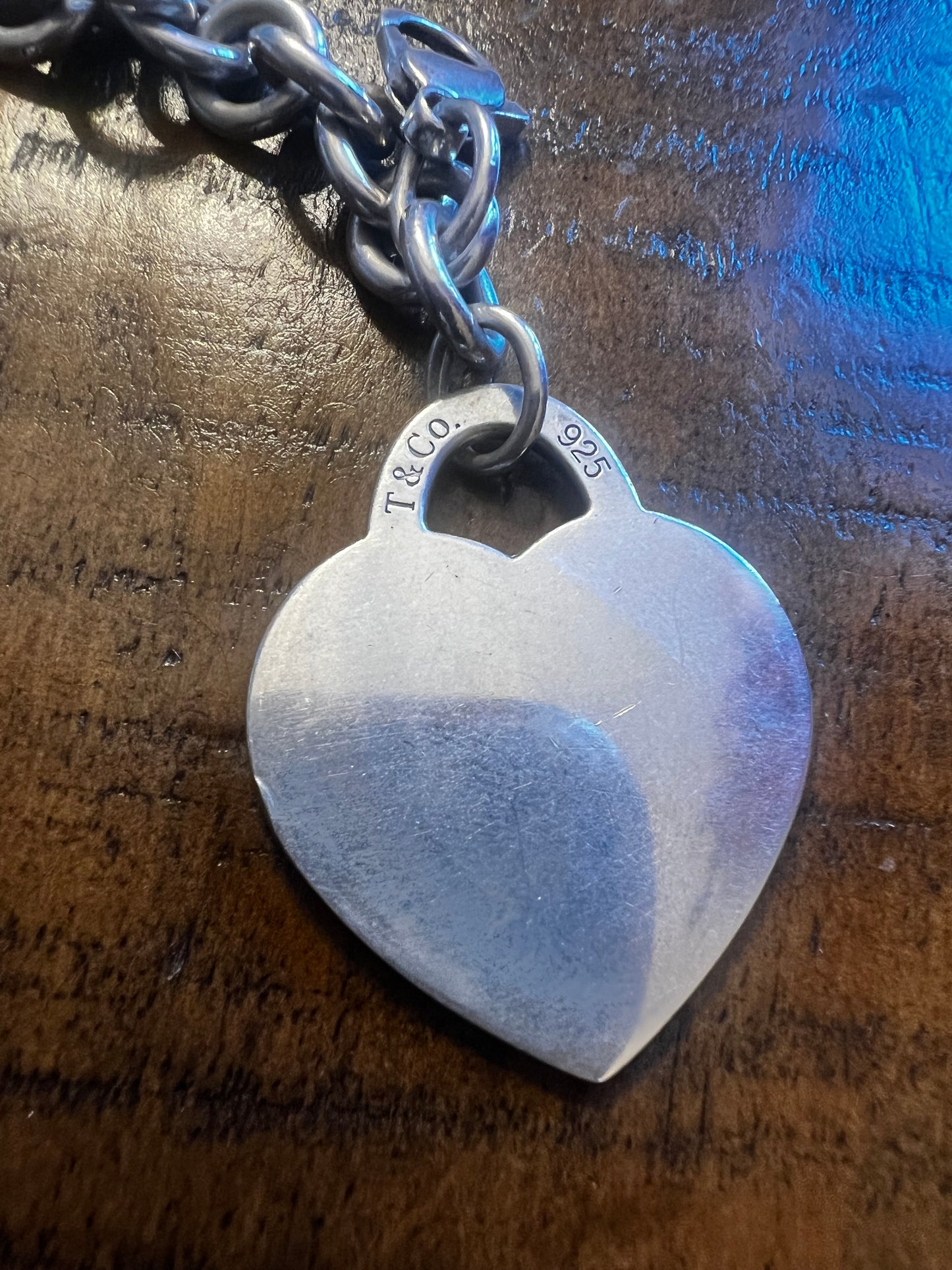 Tiffany and Company Extra Large RTT Heart Bracelet 7" With Pouch
