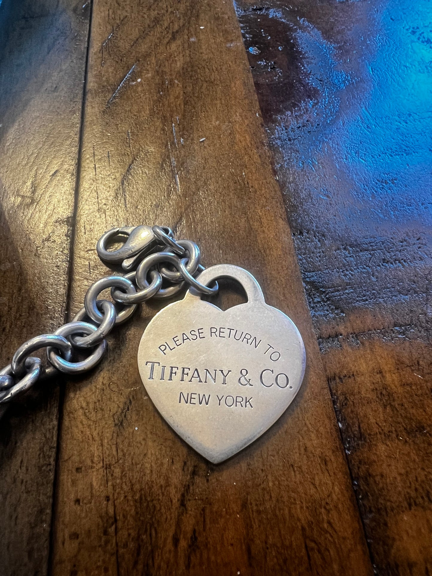 Tiffany and Company Extra Large RTT Heart Bracelet 7" With Pouch