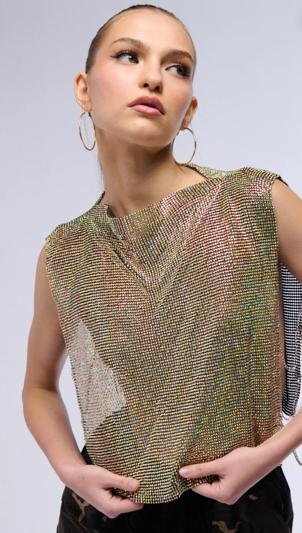Rhinestone Chain Blouse