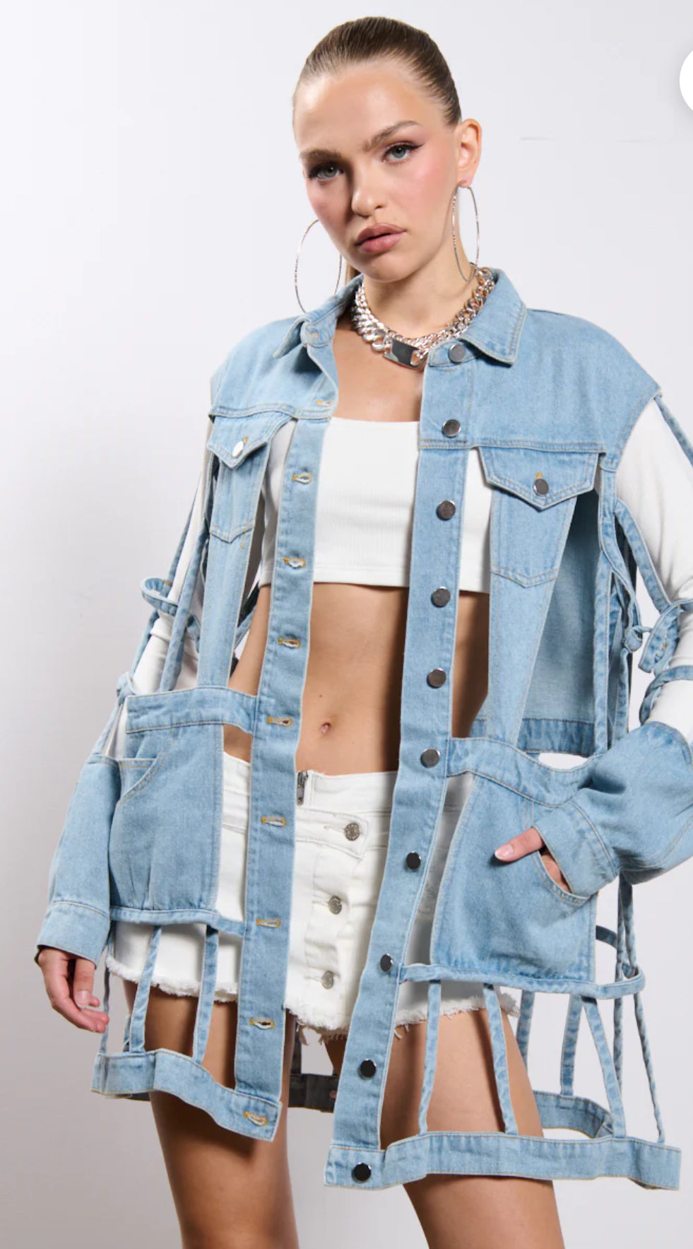 Denim Cut Out Jacket