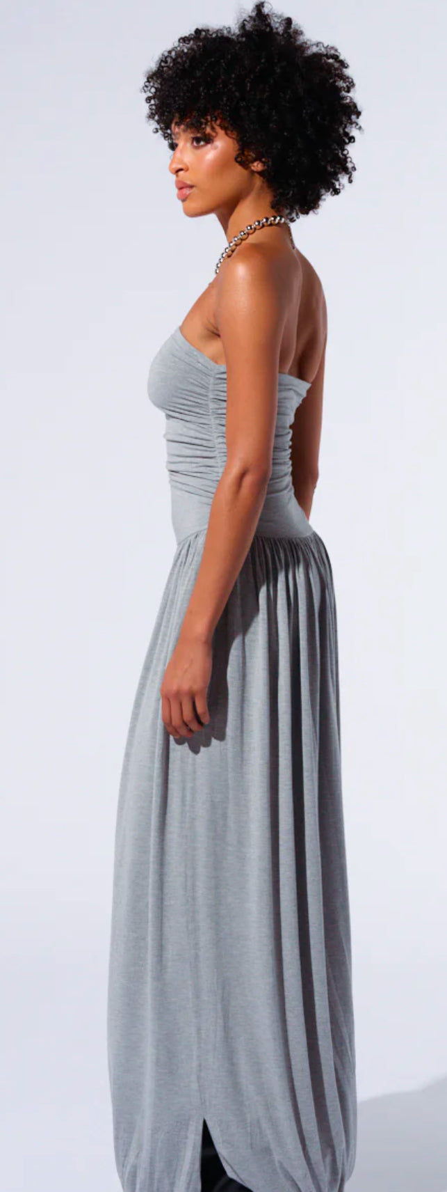 Gray Knit Maxi Dress
