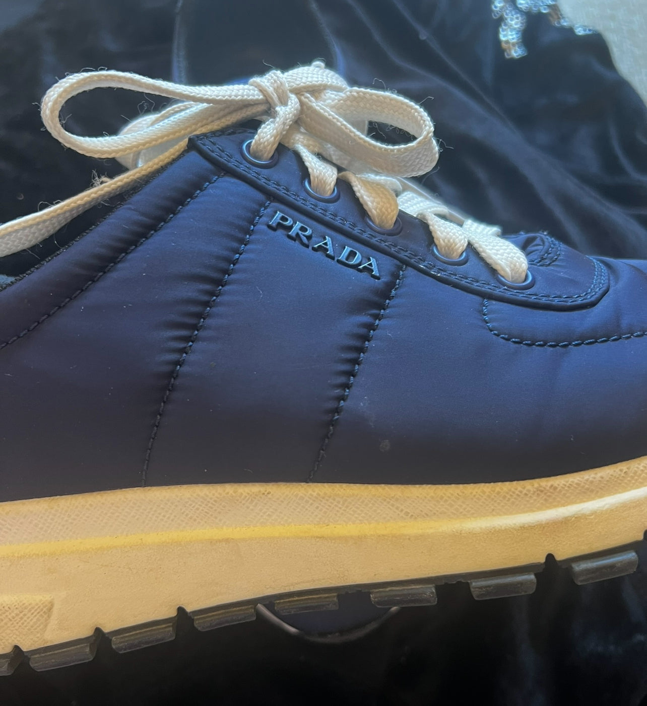 Prada nylon navy runners