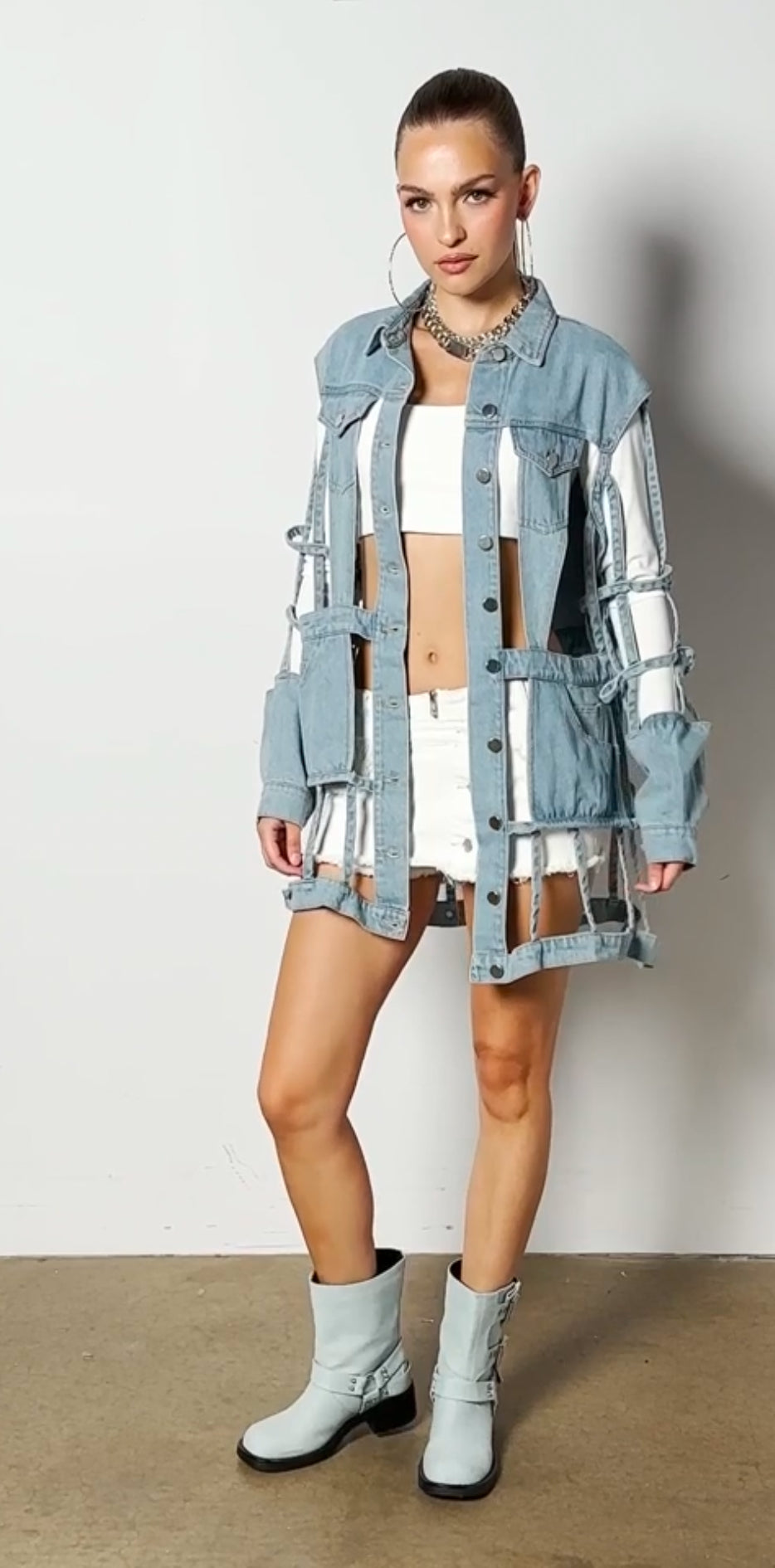 Denim Cut Out Jacket