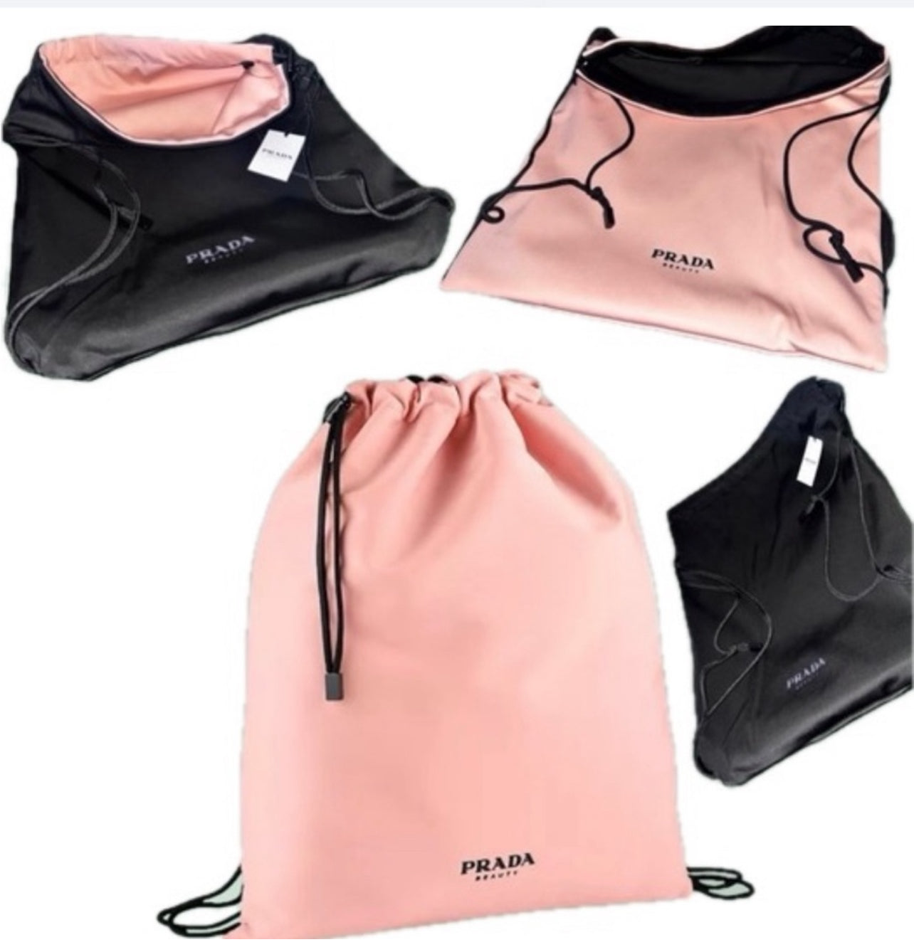 Prada reversible satin backpack