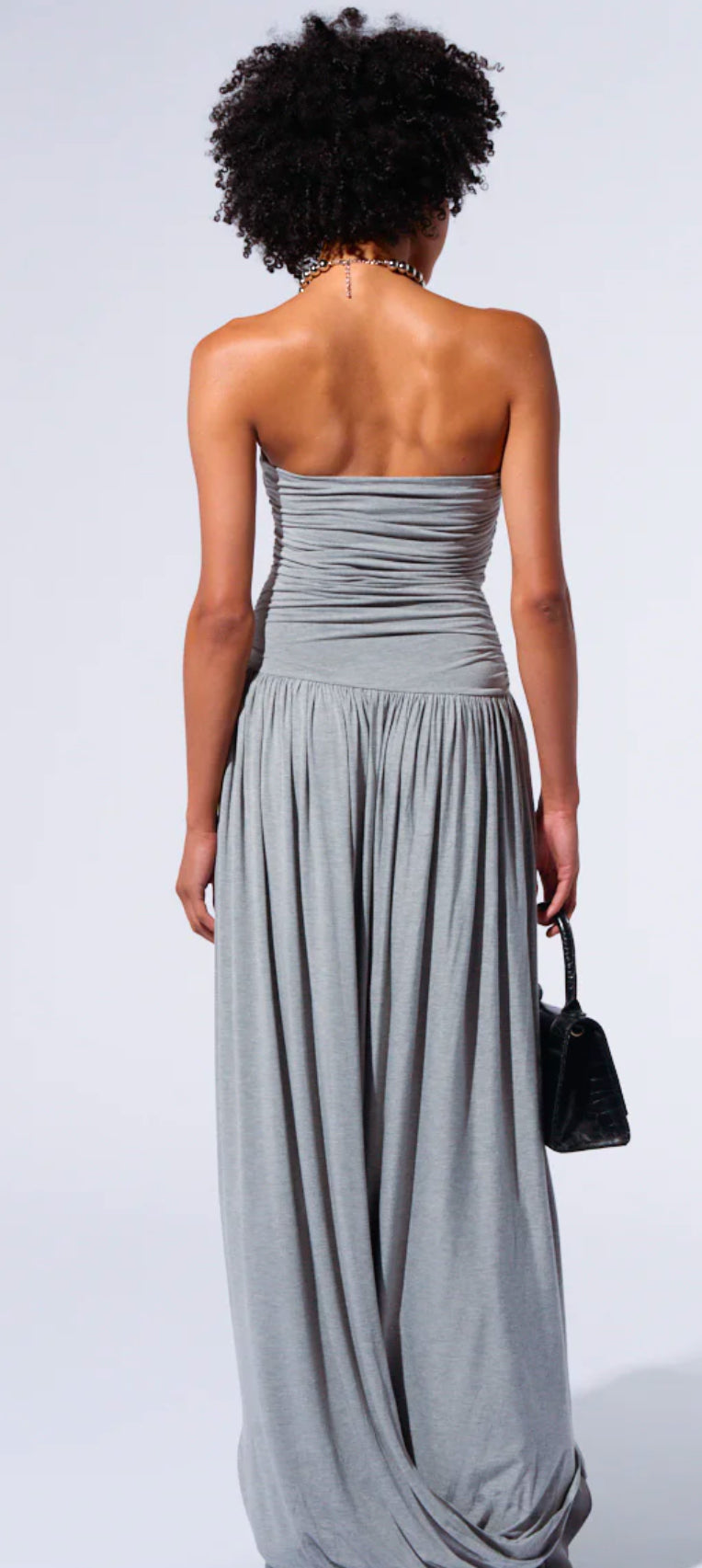 Gray Knit Maxi Dress