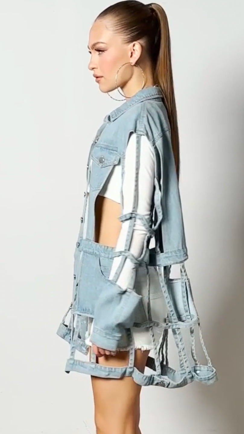 Denim Cut Out Jacket