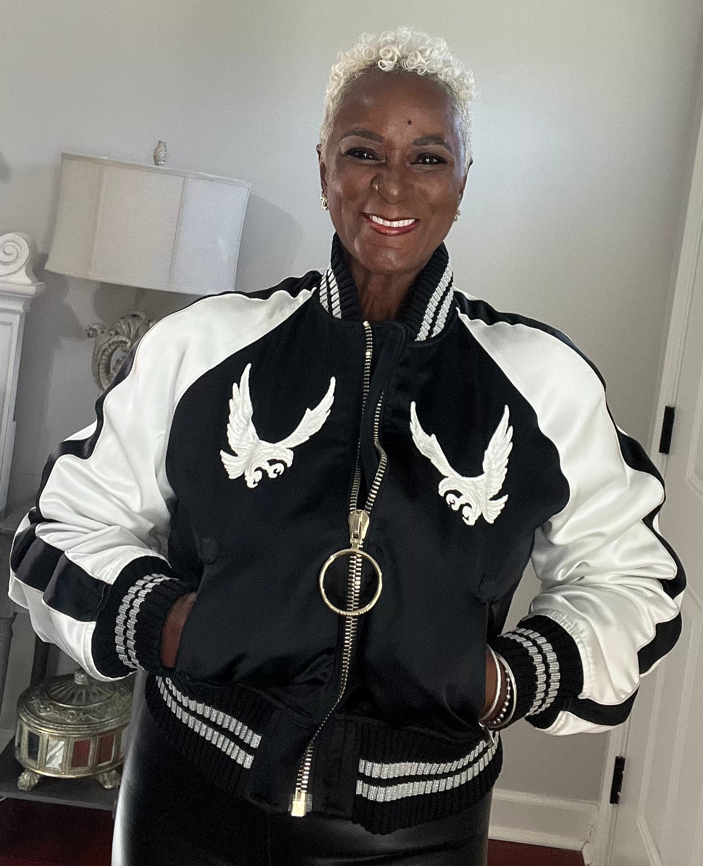 Virgil Abloh satin Bomber Jacket