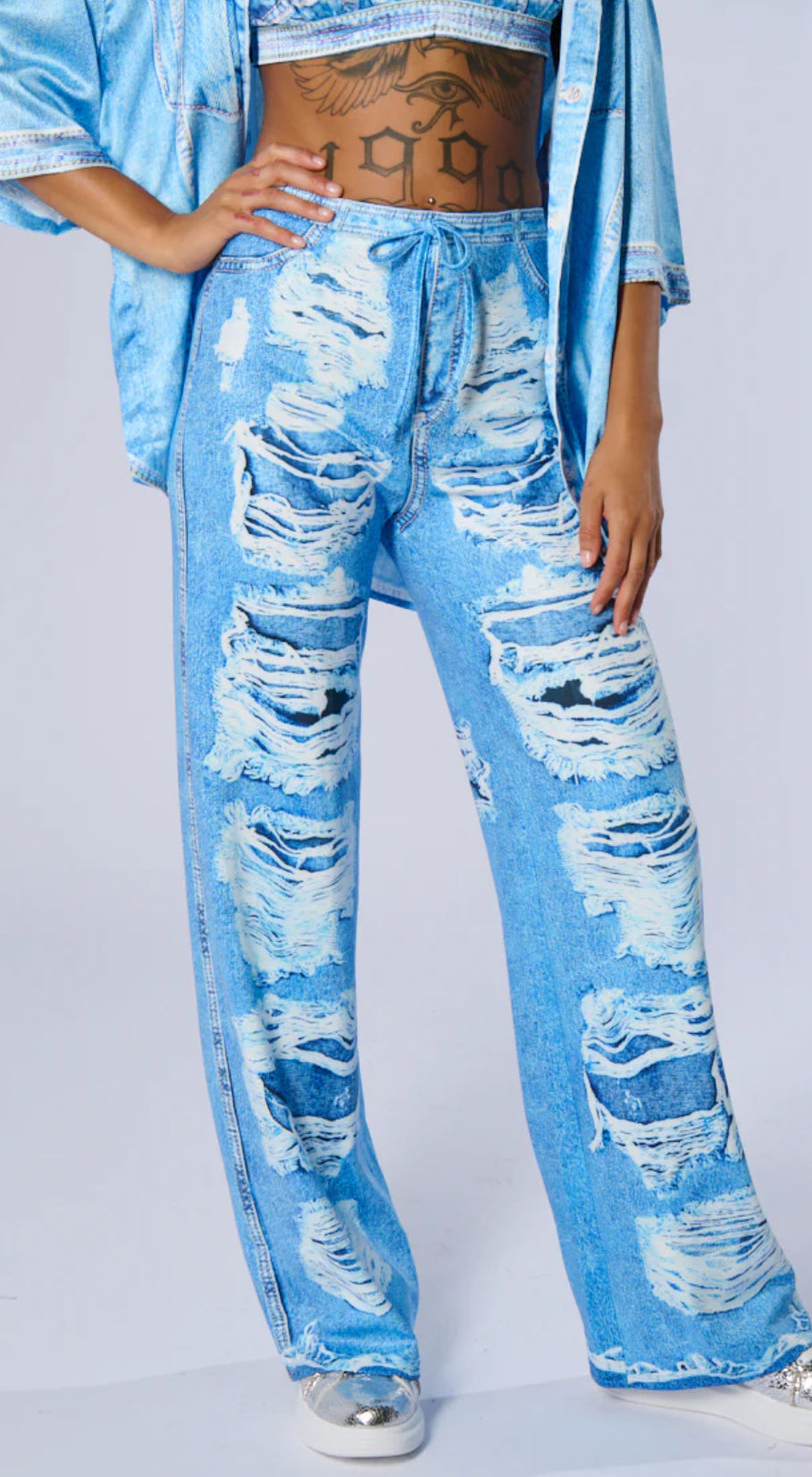 Wide leg stretchy pants