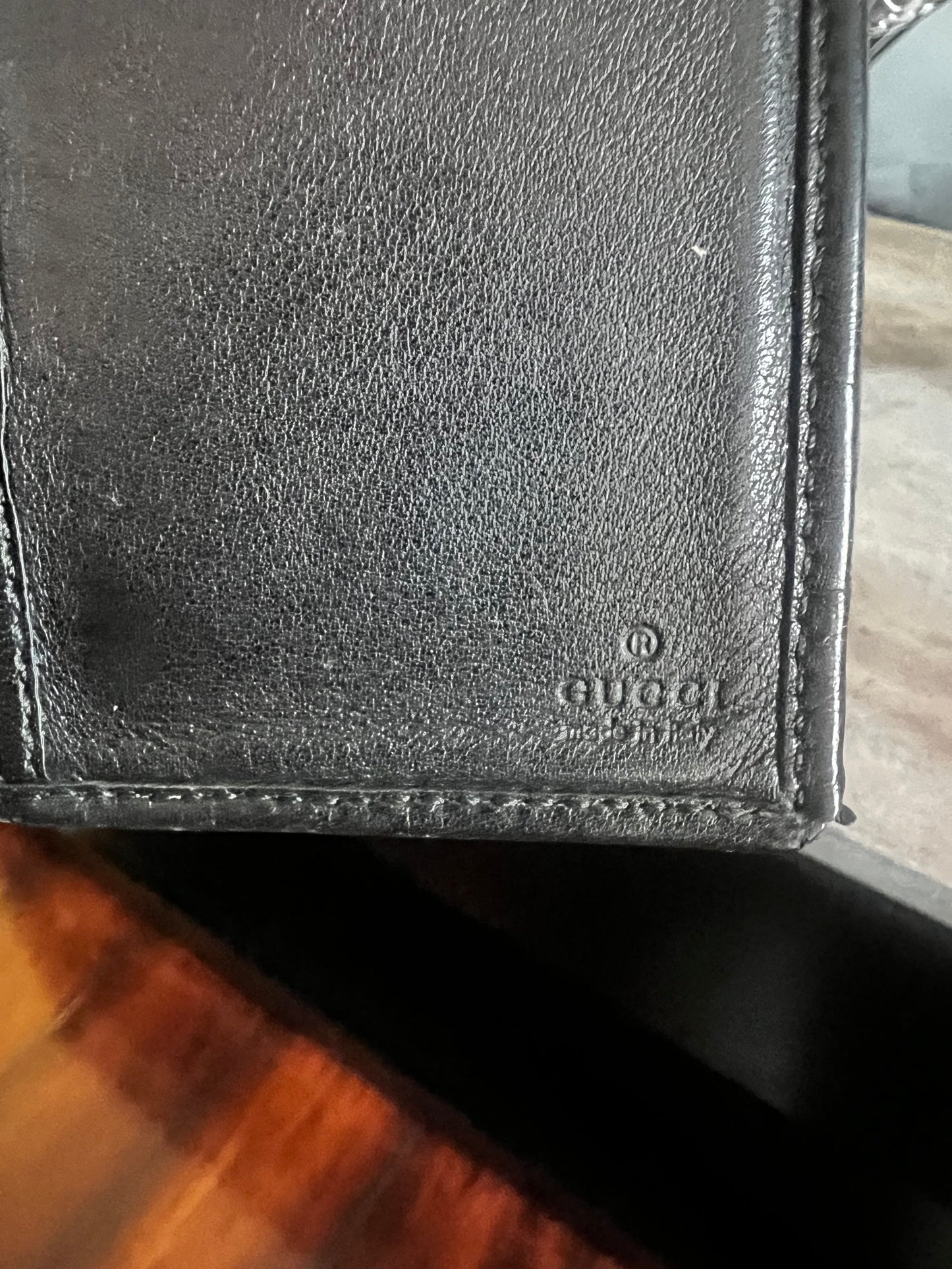 Gucci Fold Shima Long Wallet GG Black Leather Unisex