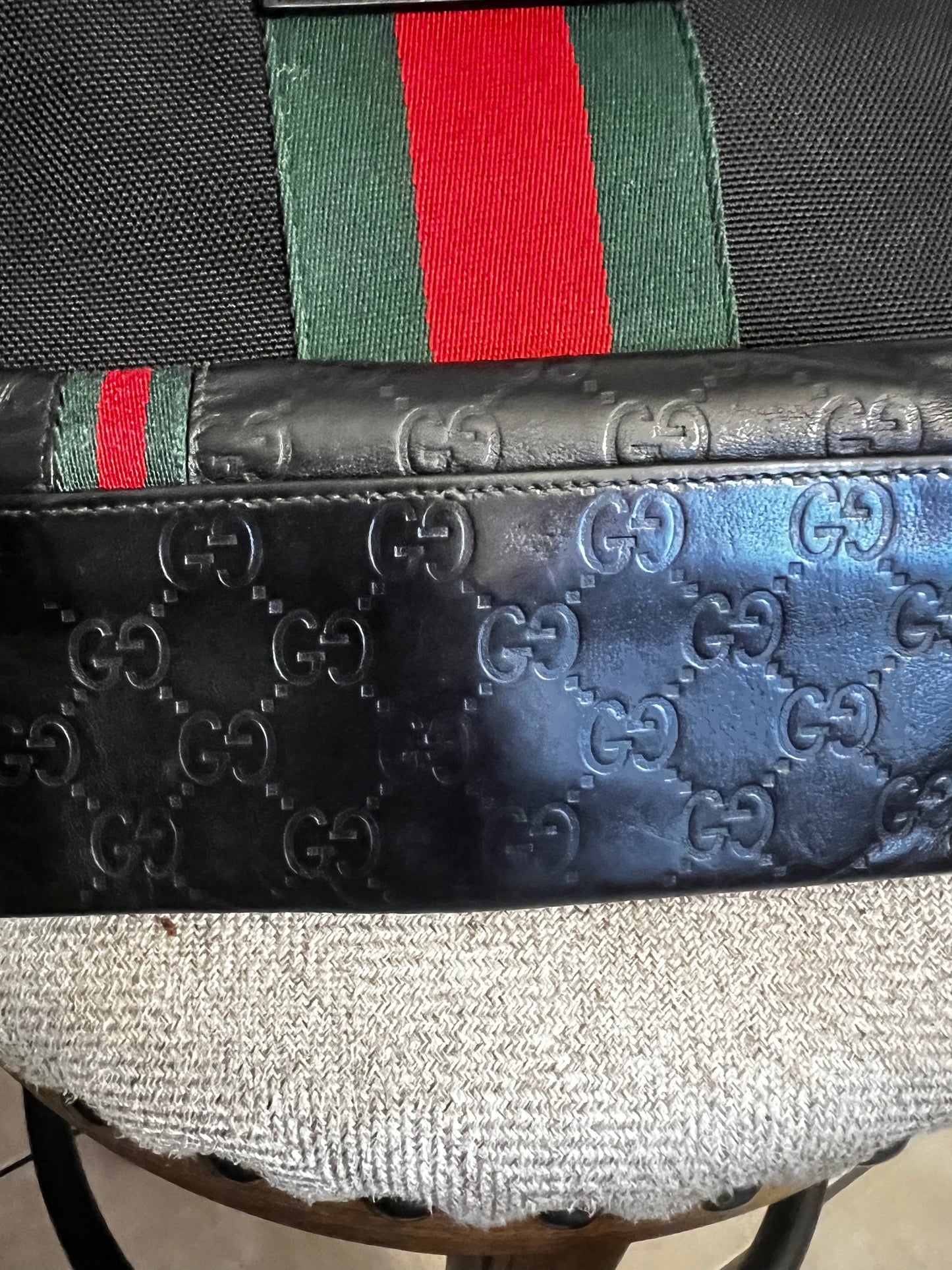 Gucci Fold Shima Long Wallet GG Black Leather Unisex