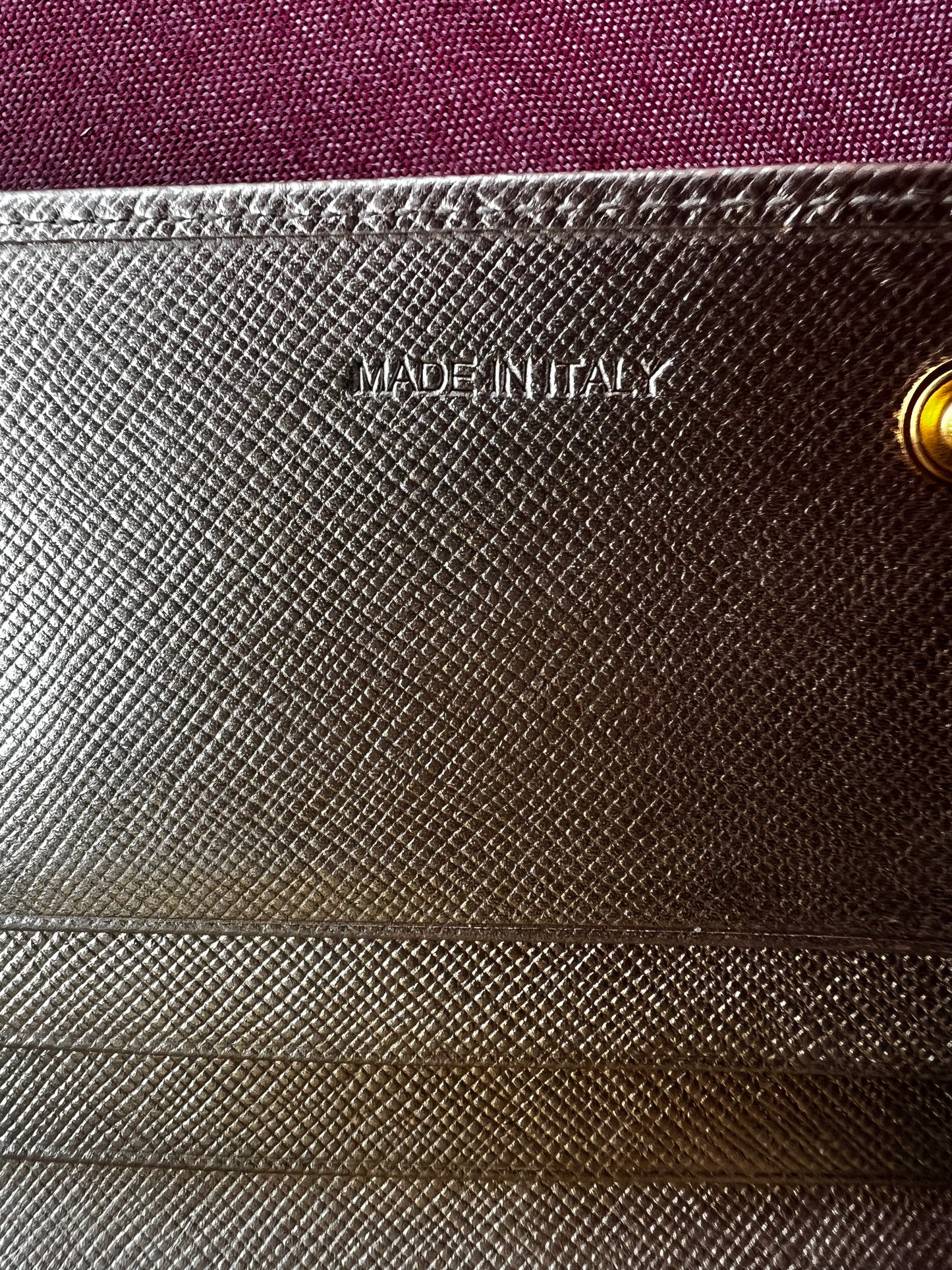 Prada Gold Saffiano Wallet