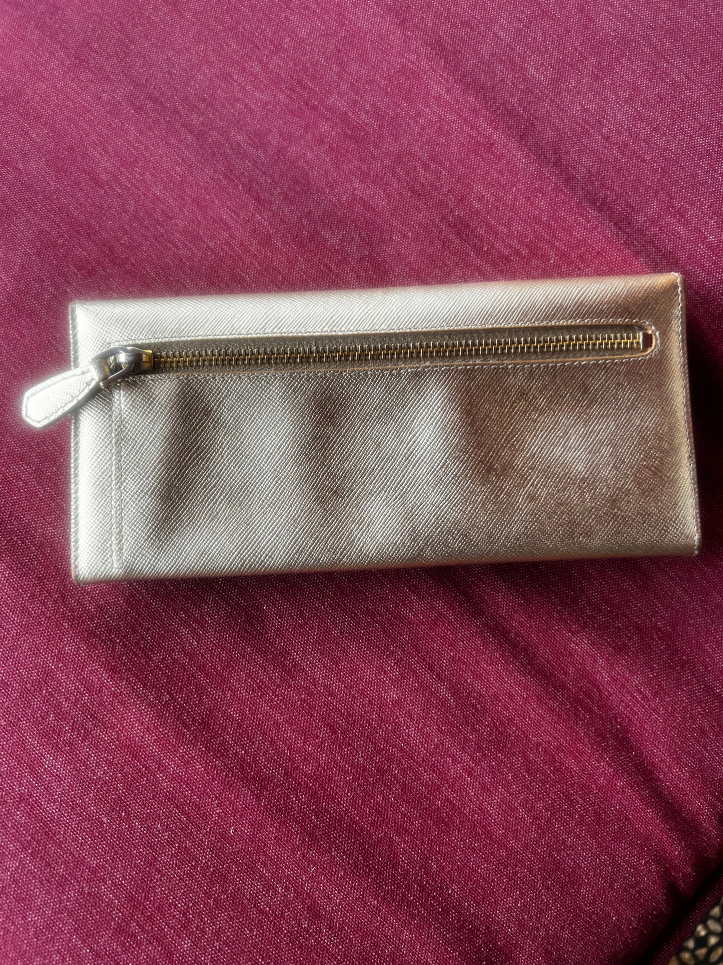 Prada Gold Saffiano Wallet