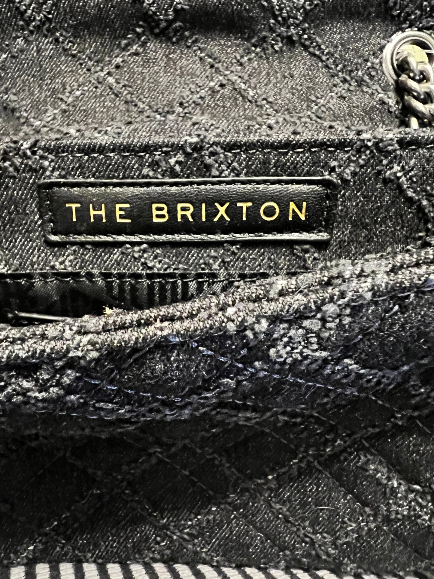 Kurt Geiger Brixton Quilted Shoulder Black Denim