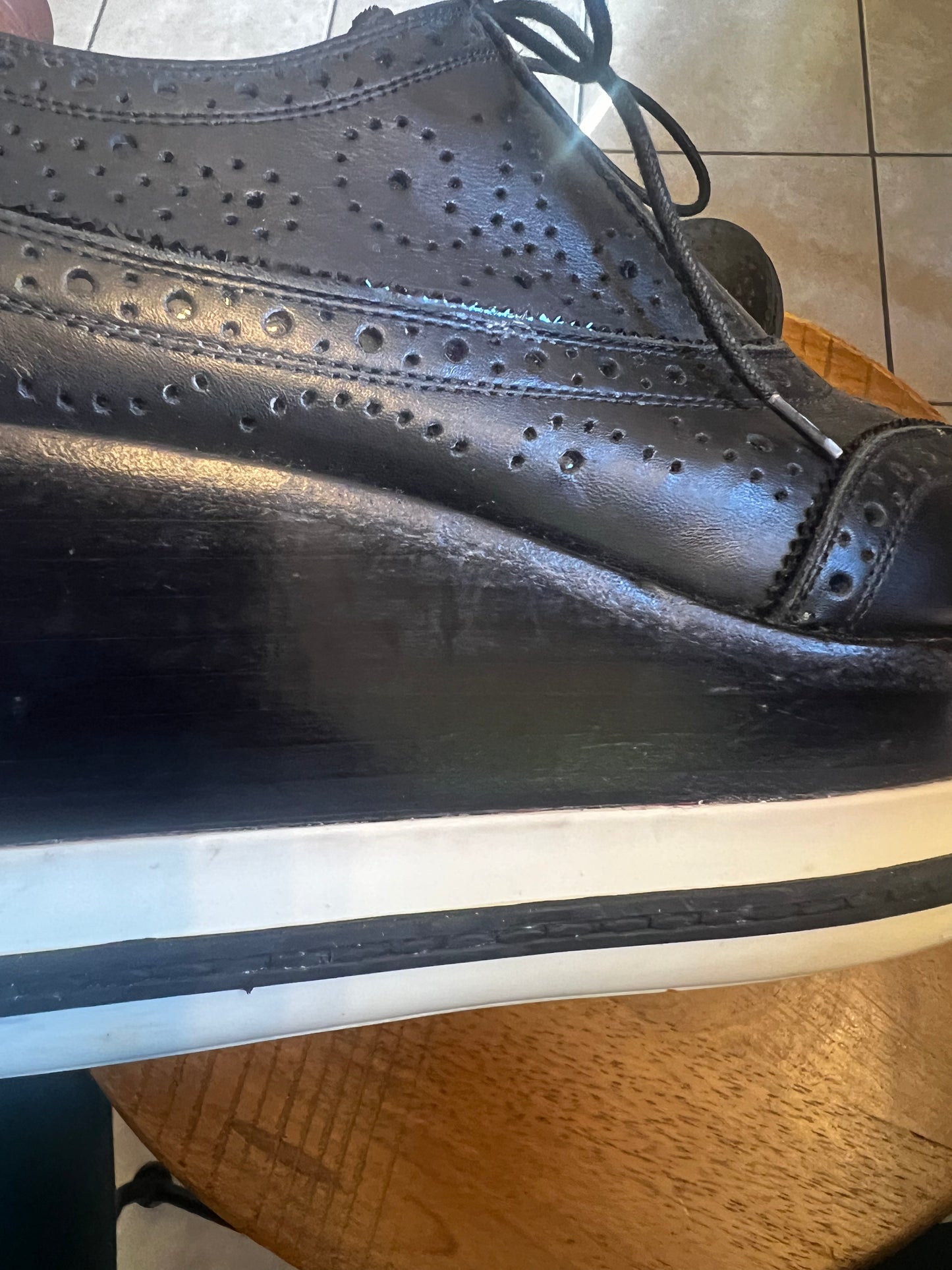 Miu Miu Black Brogue Leather Oxford Platform