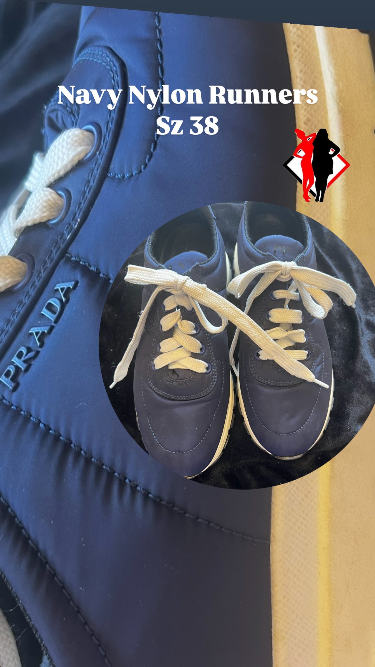 Prada nylon navy runners