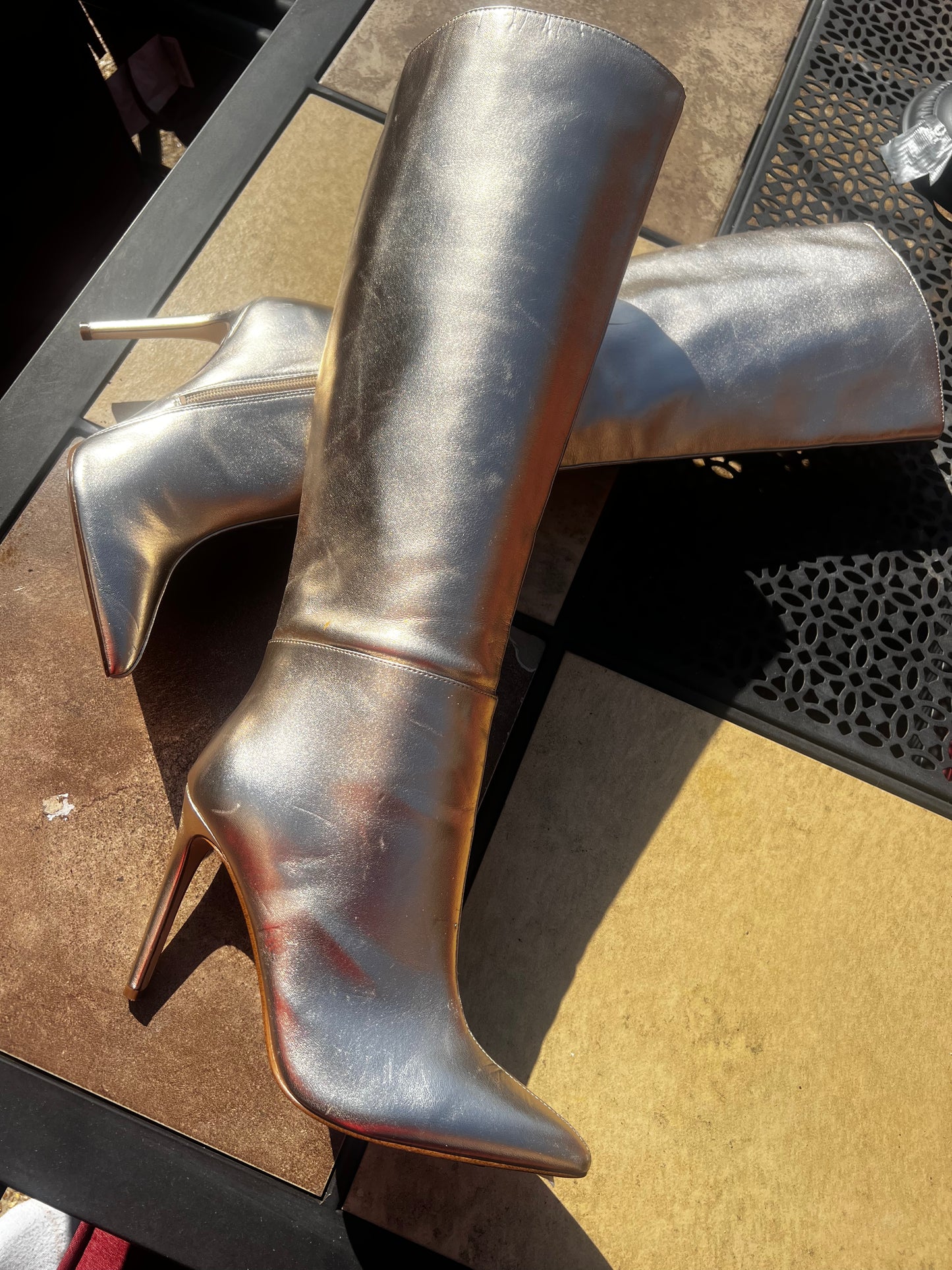 Guess bronze metallic boot