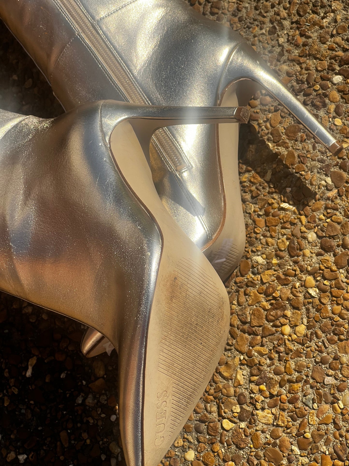 Guess bronze metallic boot