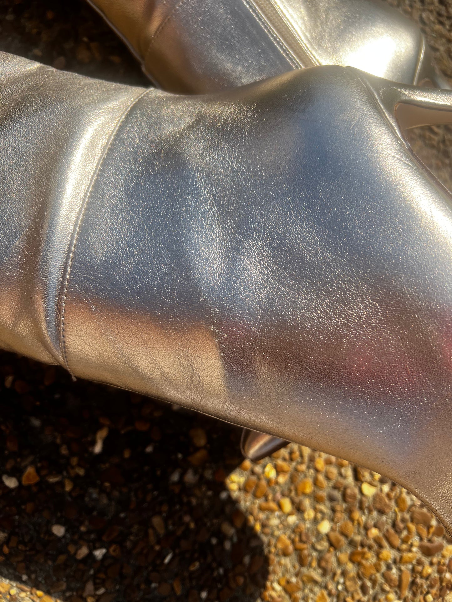 Guess bronze metallic boot