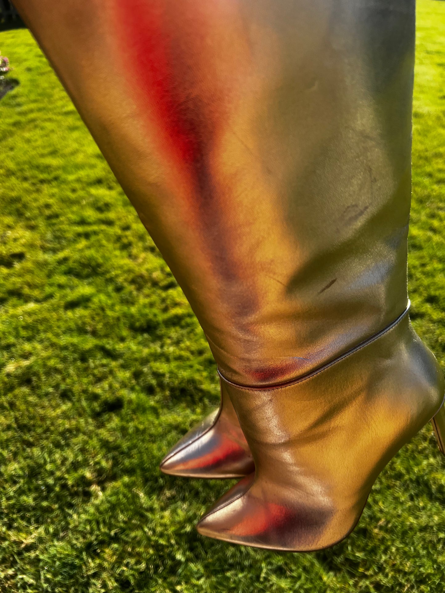 Guess bronze metallic boot