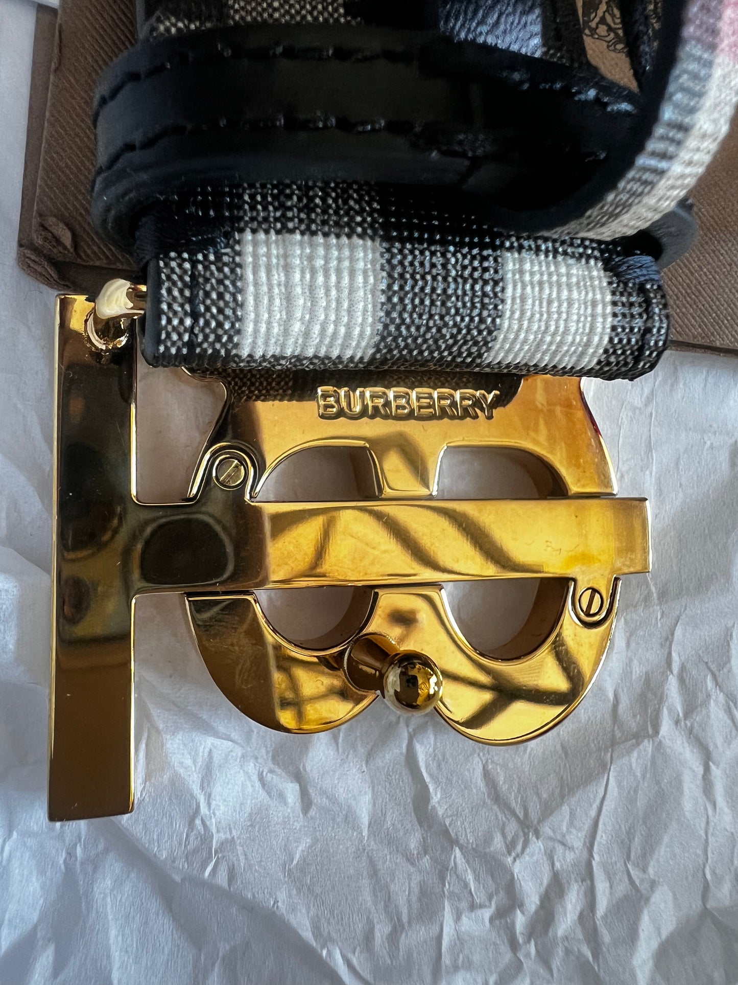 Burberry Belt With Box Size L Like New