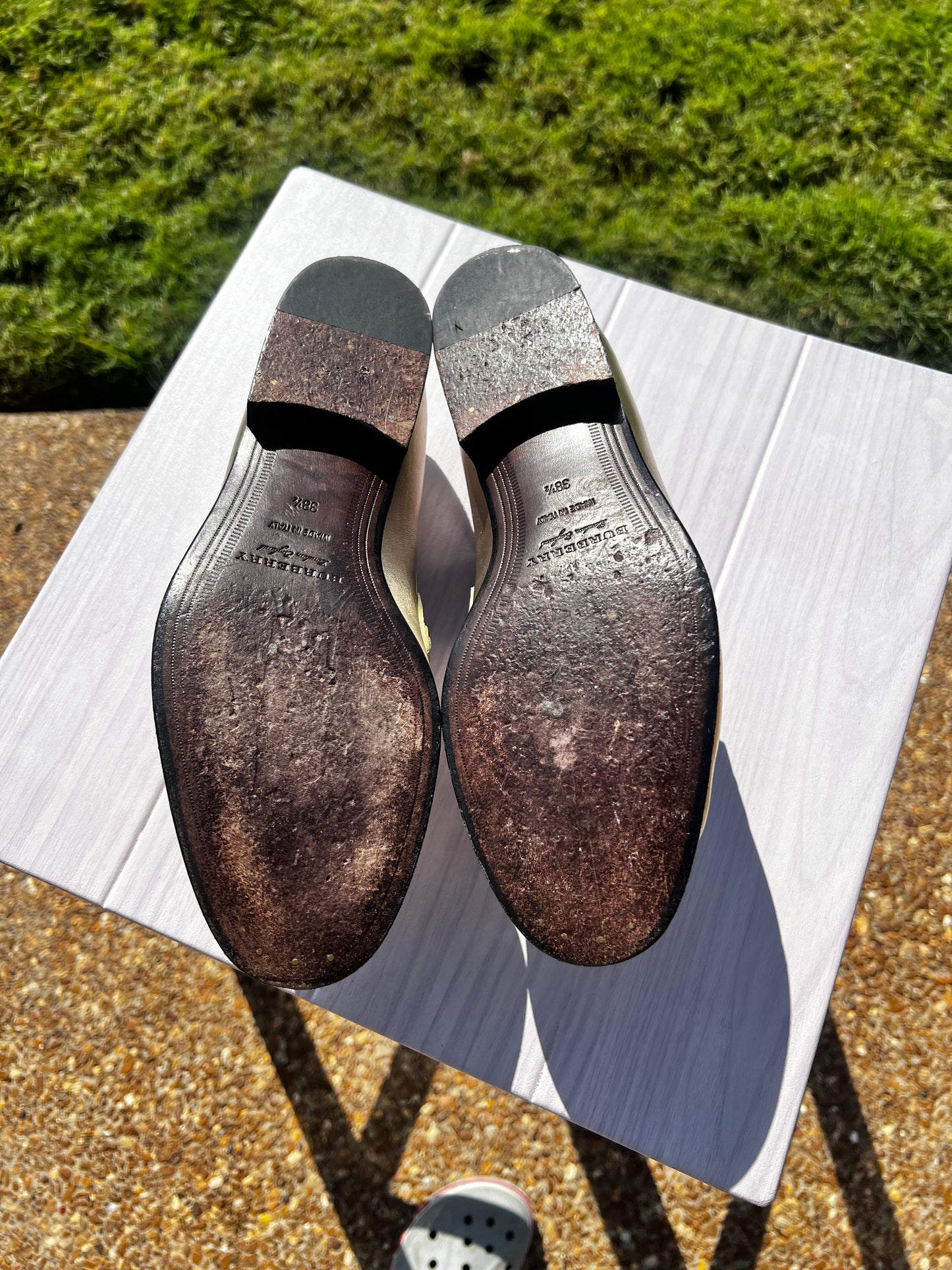 Burberry metallic loafers