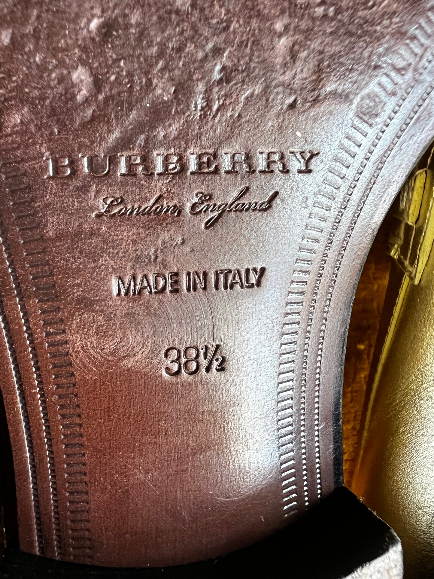 Burberry metallic loafers
