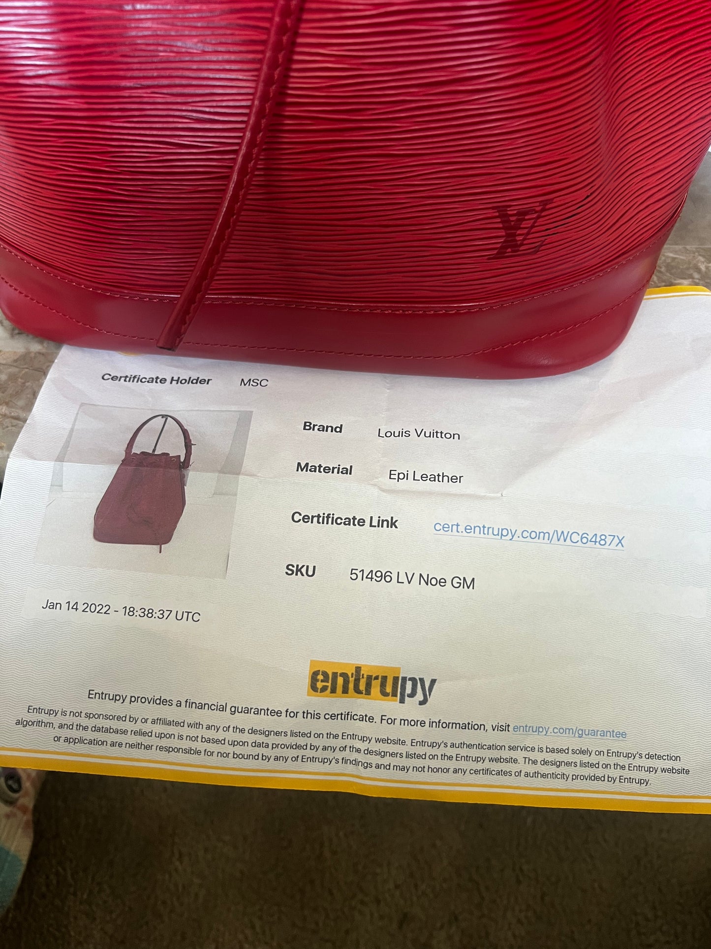 Louis Vuitton Noe GM Red