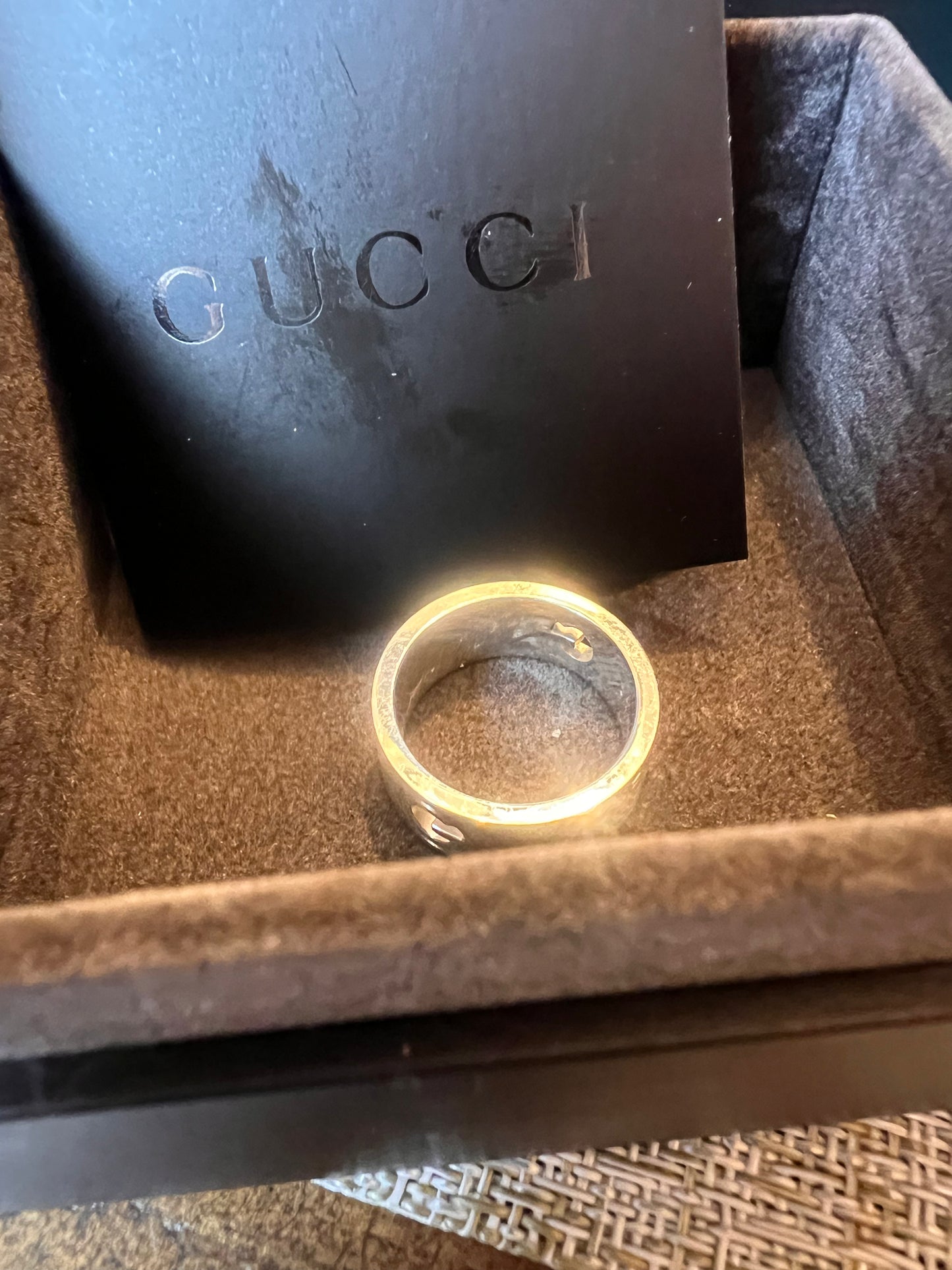 Gucci G Band Cutout Ring NEW With Box Size 6 3/4