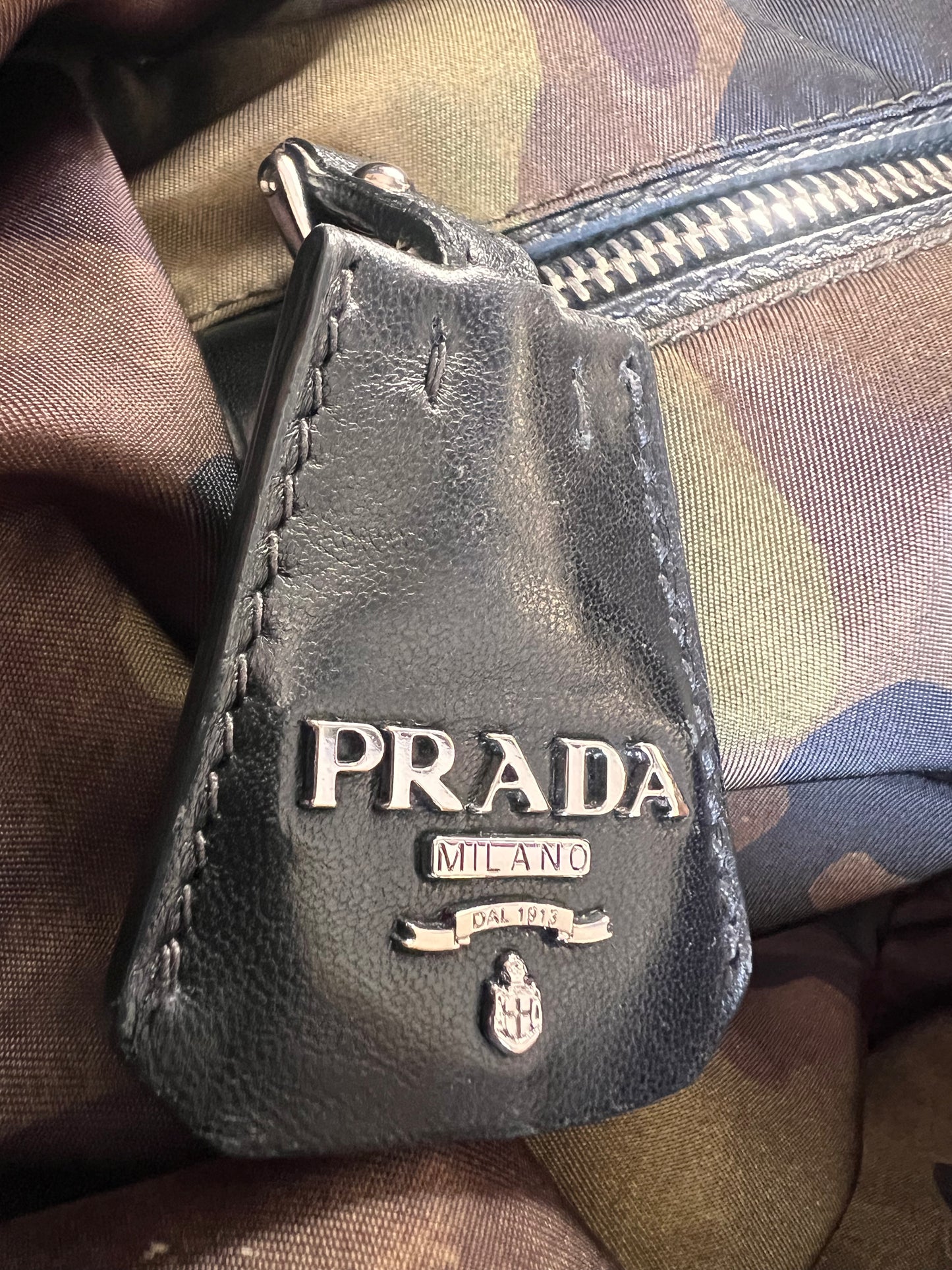 Prada Reversible Camouflage Black Tote