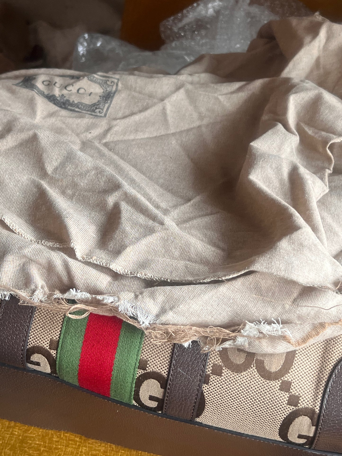 Gucci GG Jumbo Duffle Bag With Strap NEW