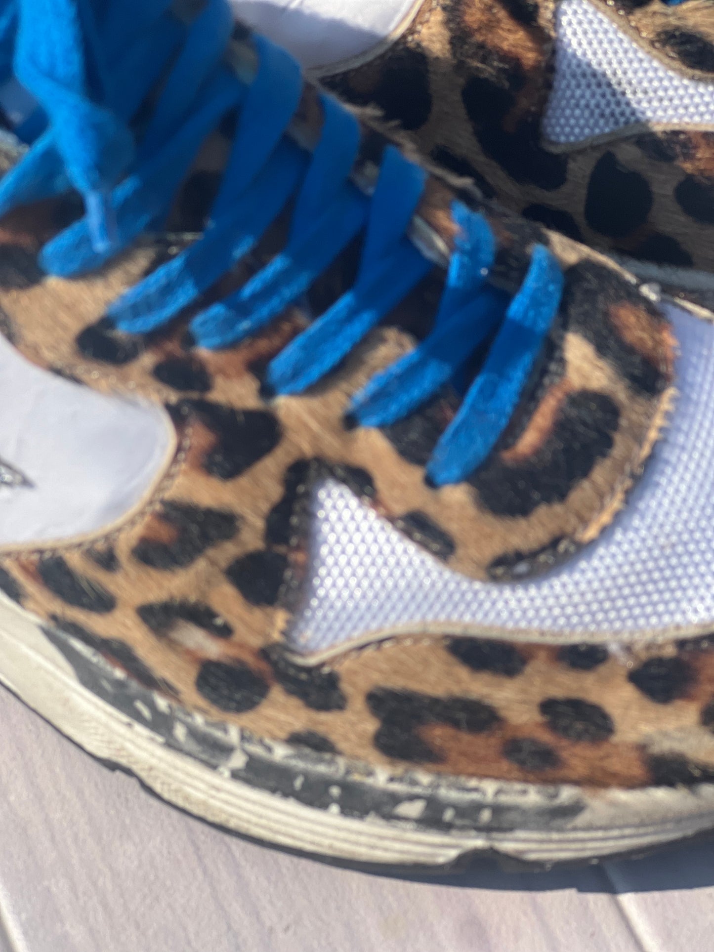 Golden Goose leather/fur trainers