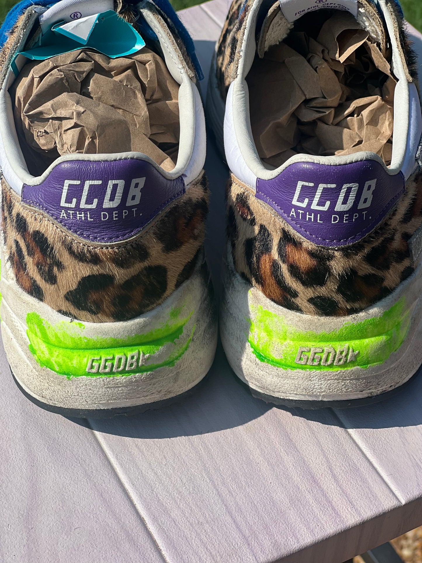Golden Goose leather/fur trainers