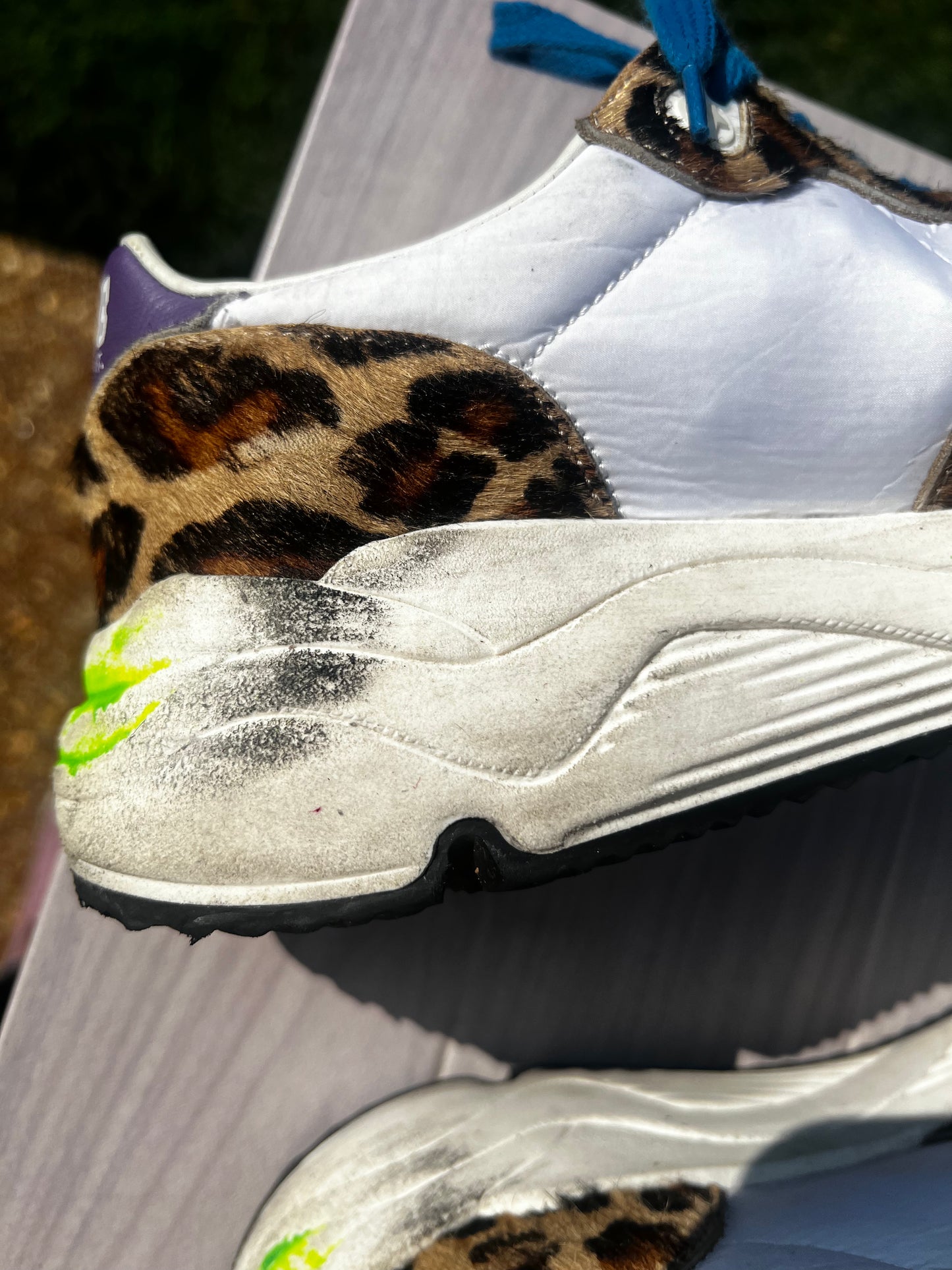 Golden Goose leather/fur trainers