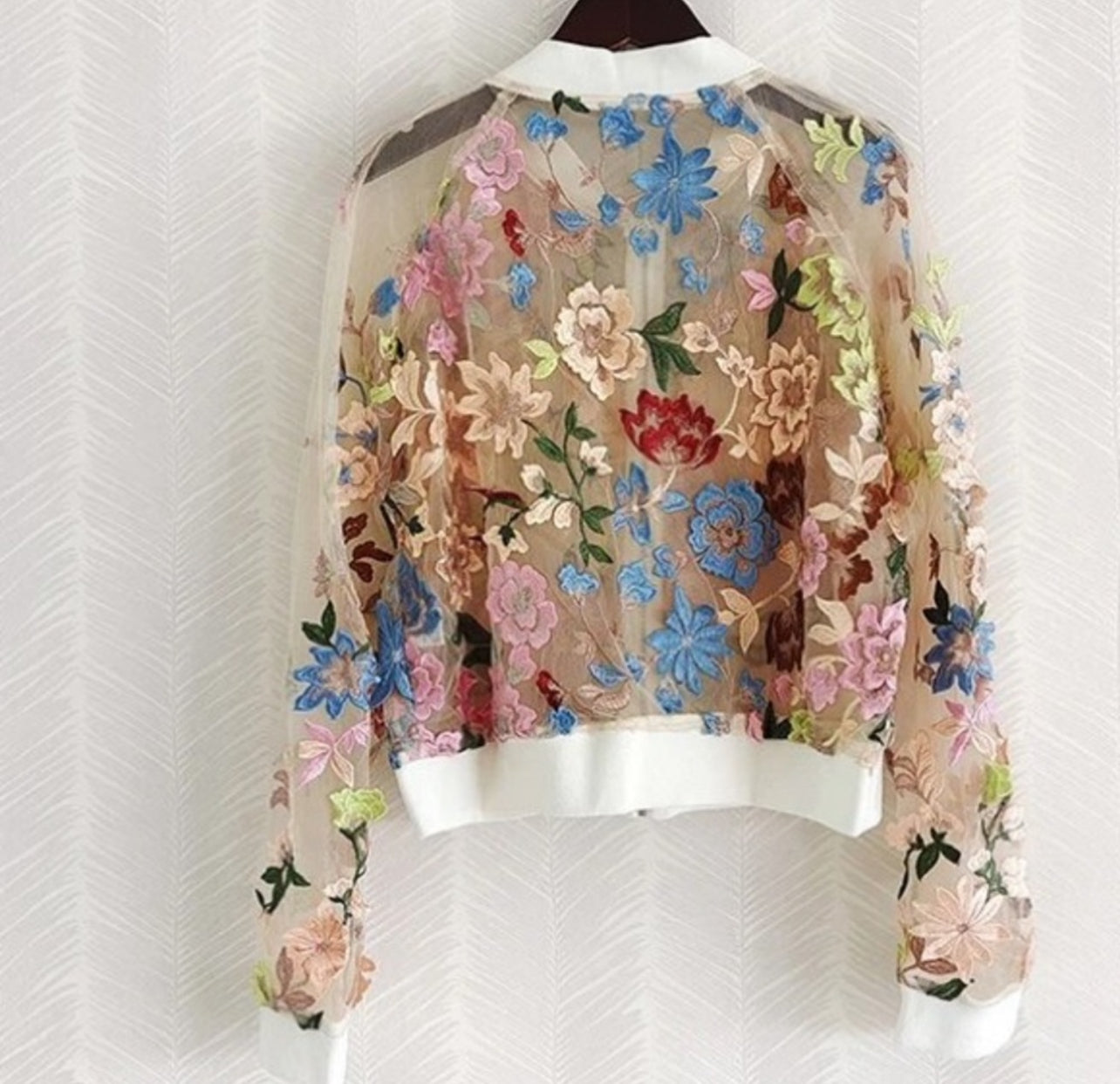 Jacket Floral Mesh long sleeve