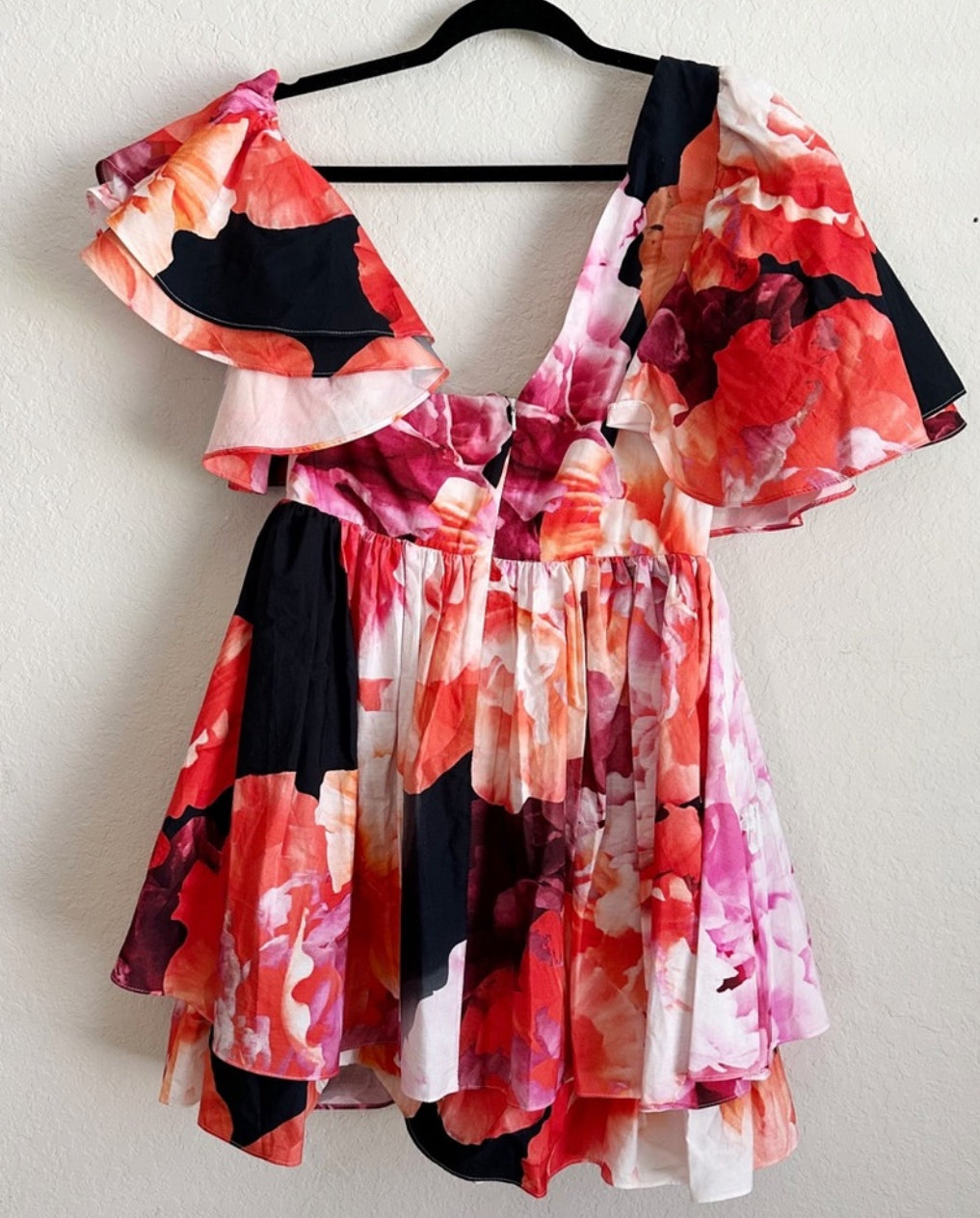 Dress floral one shoulder