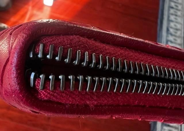Bottega Veneta Red Intrecciato Leather Zip Around Wallet