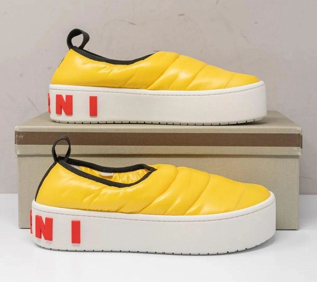 Marni Yellow Quilted Slip Ons Like New Size 38