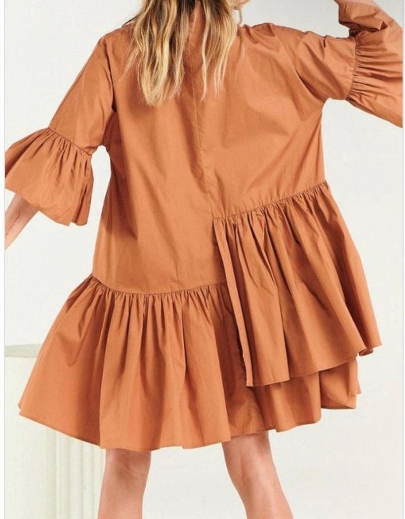 Rust Ruffle Dress