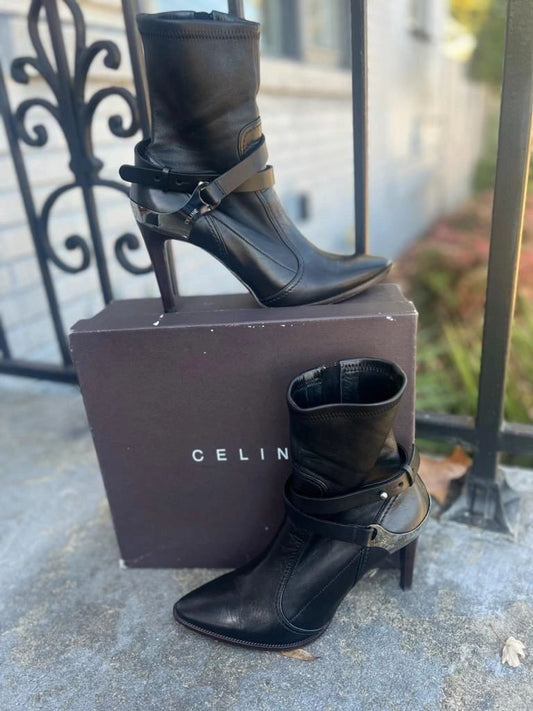 Celine Black Ankle Boot Size 39