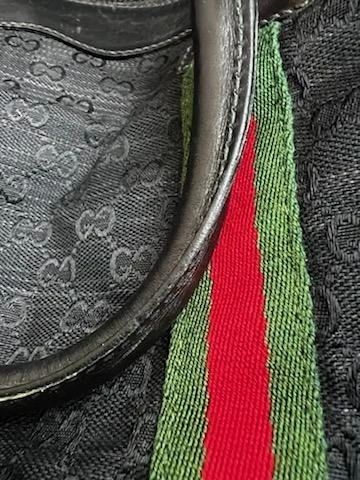 Gucci Vintage Black Sherry Line Boston Bag