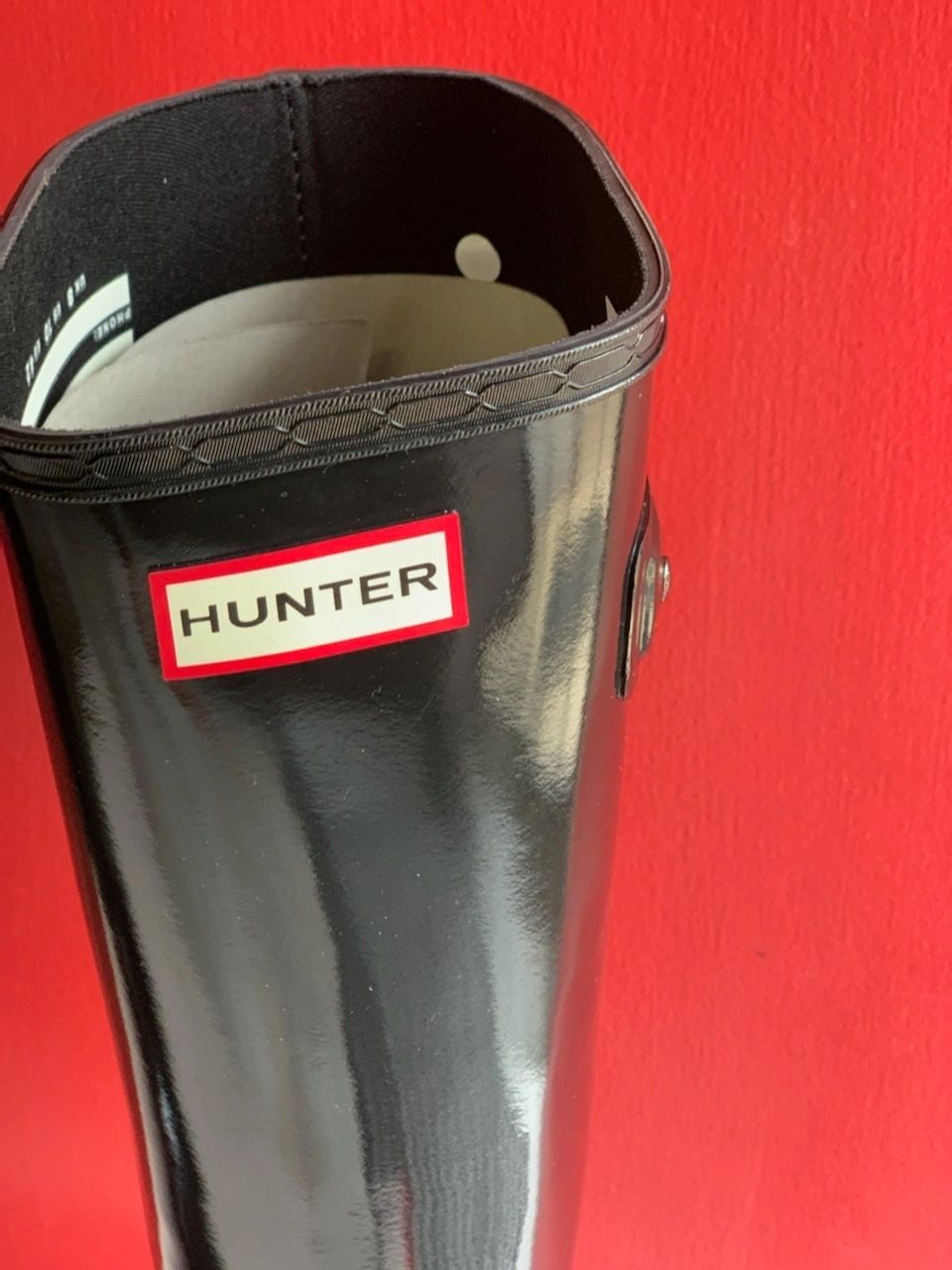 Hunter Black High Gloss Knee Boot New In Box Size 10
