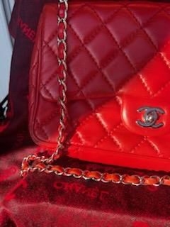Chanel Red Top Handle Flap Lambskin