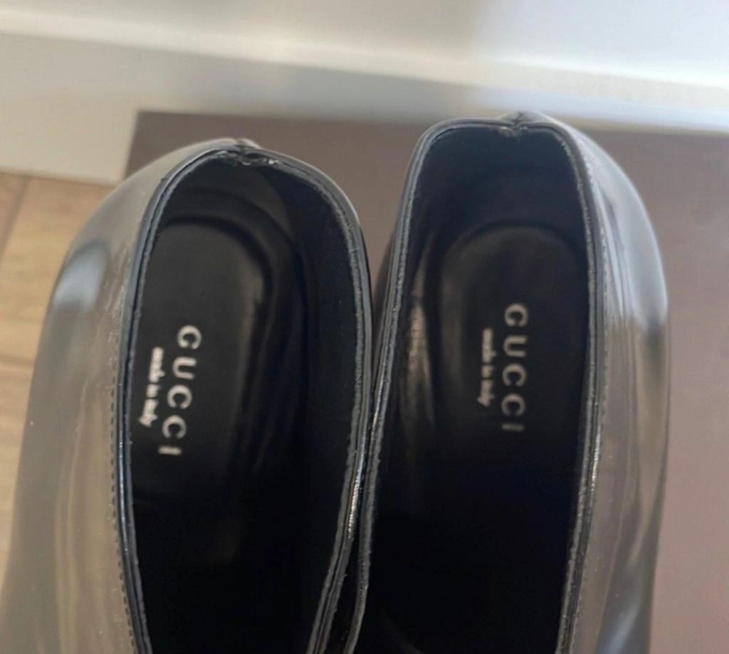 Gucci Pelle Black Lace Up Booties Size 38.5