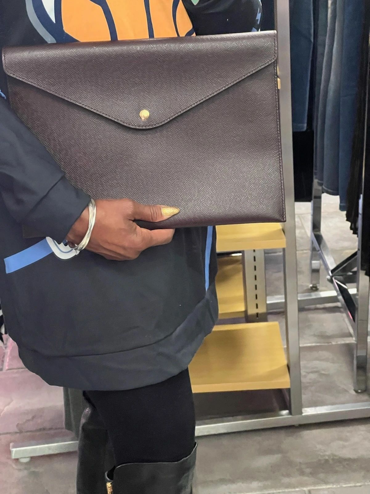 Louis Vuitton Taiga Leather Large Clutch