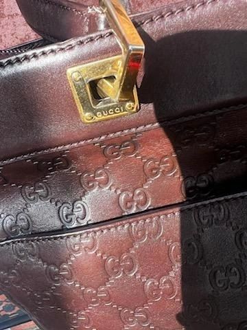 Gucci Brown Leather Guccissima